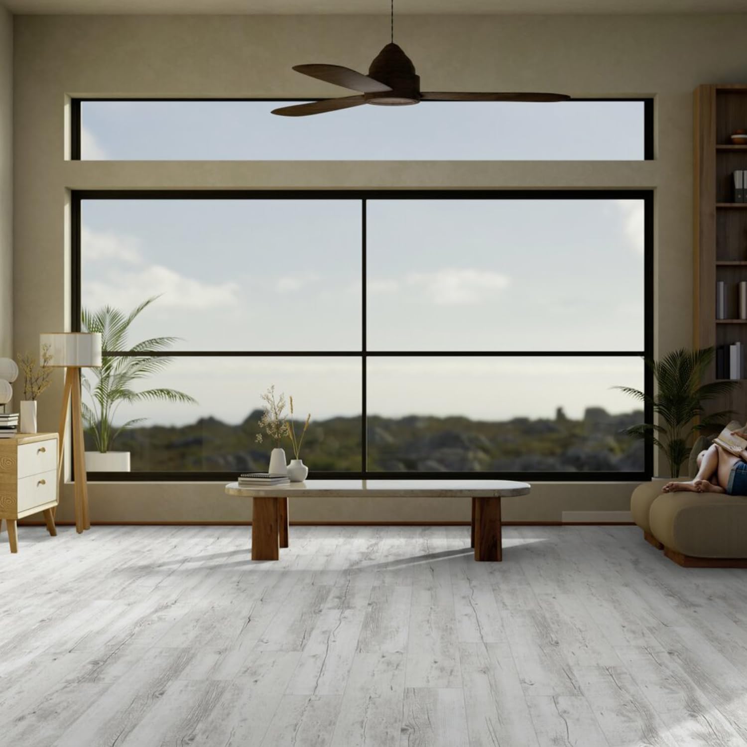 MASTERBRICO Pavimento PVC Adesivo Effetto Legno - Listoni 15,2 x 91,4 cm - Spessore 2.0 mm, Finto Parquet Laminato per Interni - Impermeabile, Facile da Installare - Confezione 2.20mq