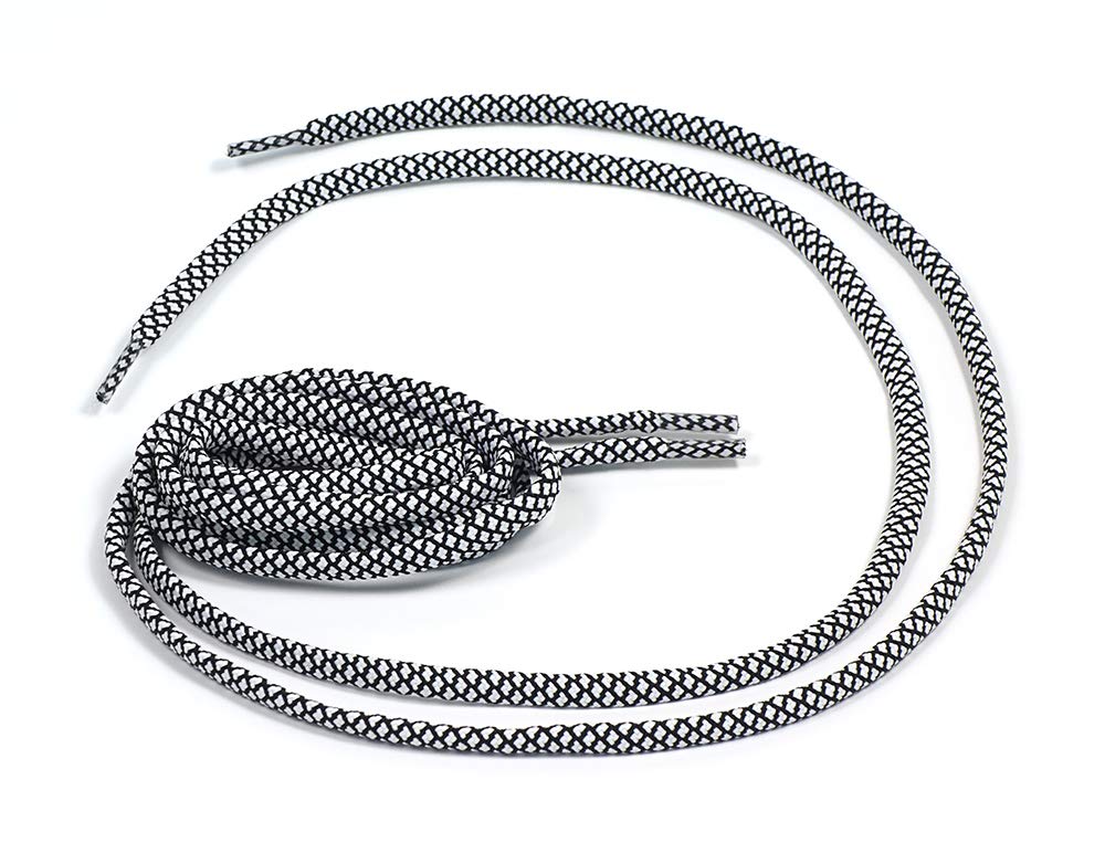 Matsa Round Shoelaces for Sports Shoes (130cm) (Contains 3 Pairs) 130 m White/Black