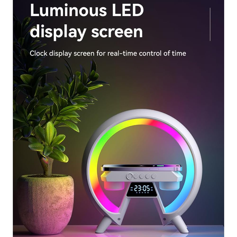 Światło RGB Lampa budzika o wschodzie słońca, bezprzewodowa lampa nastrojowa do ładowania, nocna maszyna dźwiękowa Światło budzenia, inteligentna lampa nastrojowa Głośnik Bluetooth do sypialni Biuro