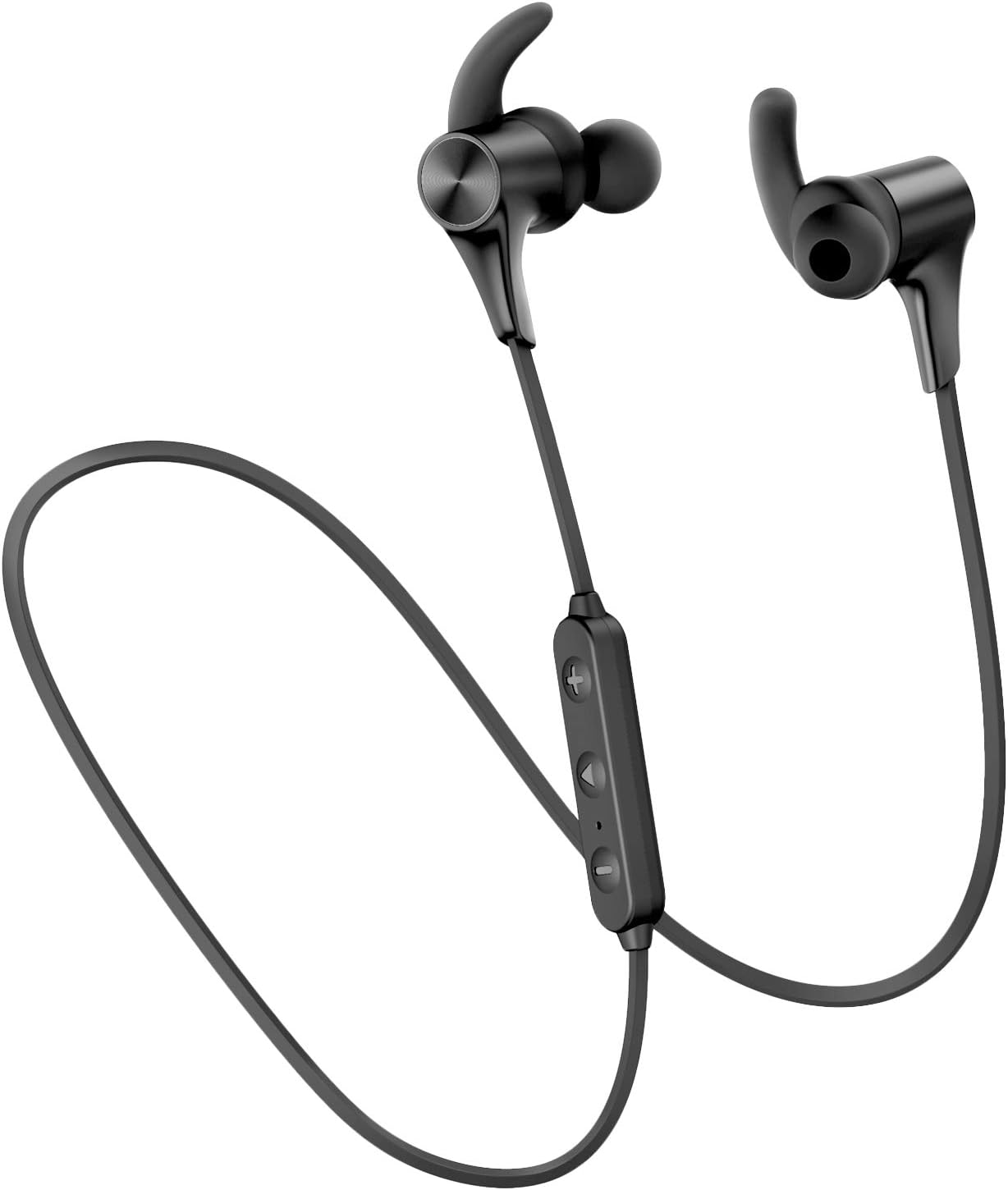 SoundPEATS Q12 HD, Bluetooth 5.0 IPX6 Sweatproof Wireless Headphones APTX High Definition Bluetooth Earbuds CVC 8.0 Noise Cancelling Mic Bluetooth Earphones, Secure Fit for Sports,Gym,Upgrade Version