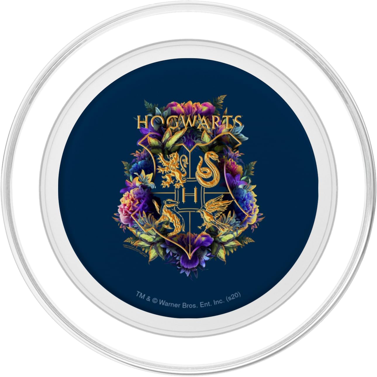 Harry Potter Hogwarts Multi-Colored Floral Crest PopSockets PopGrip for MagSafe