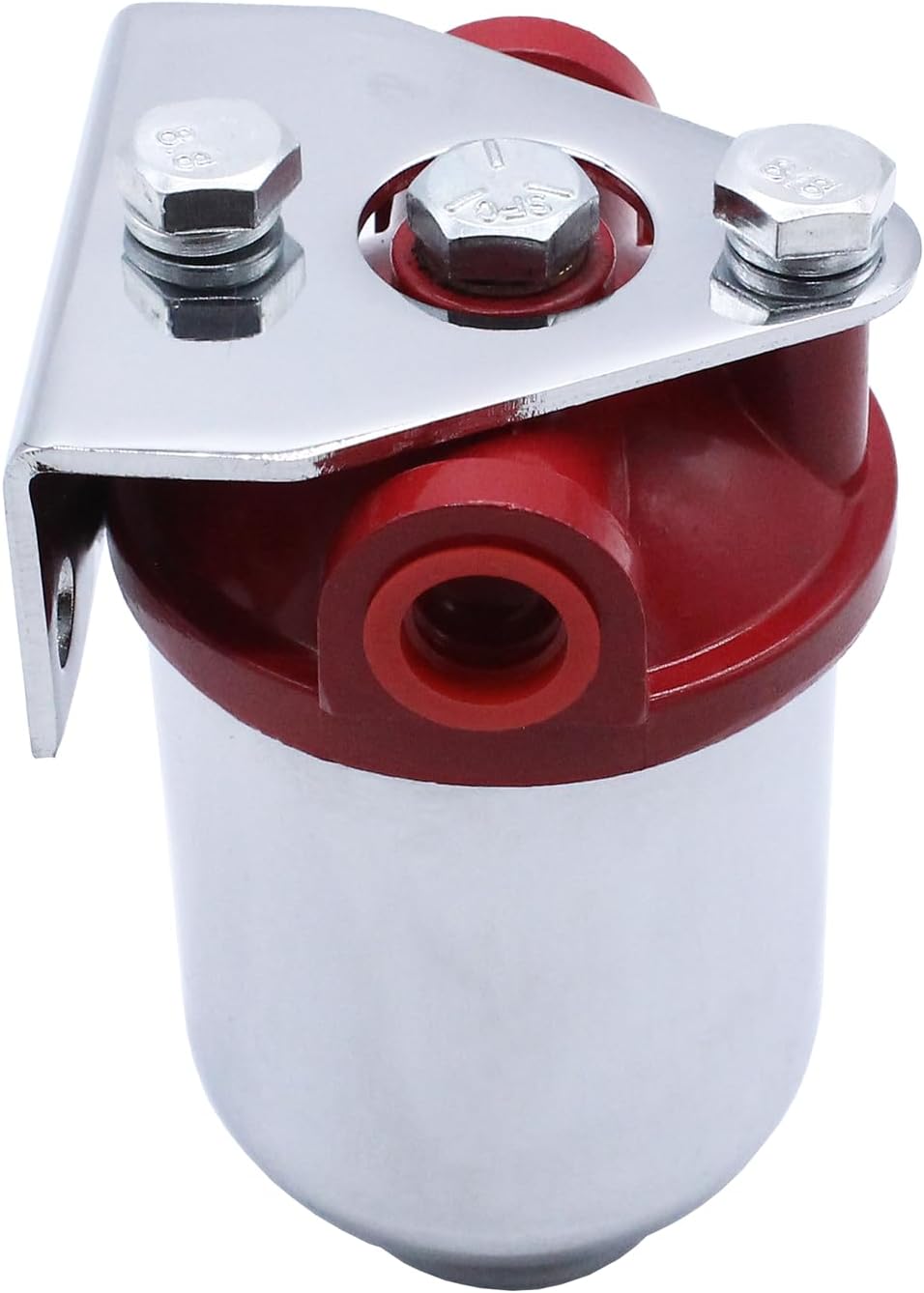 Inline Canister Large Fuel Filter Frame 3/8 NPT Inlet Outlet Racing 10 Micron