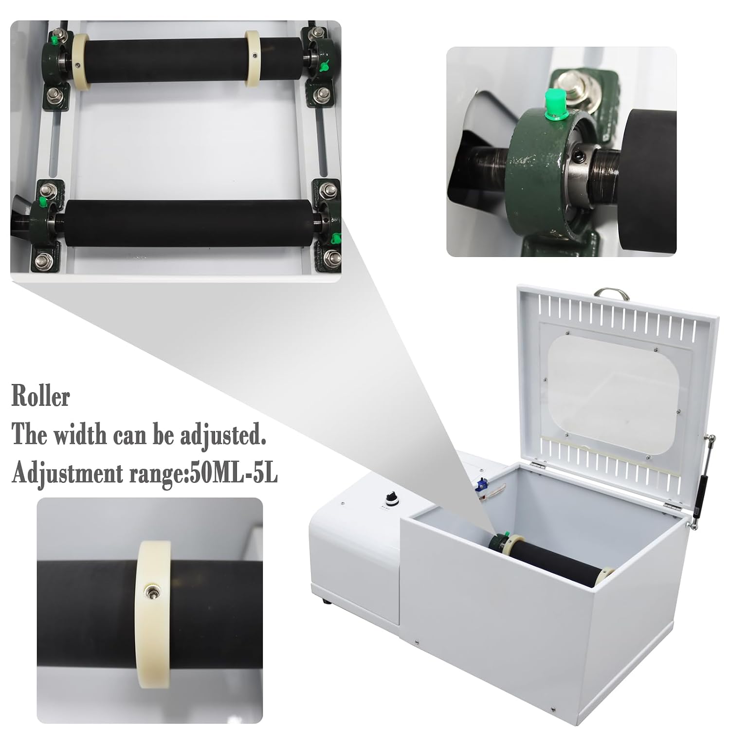 5L Horizontal Laboratory Ball Mill 220V Industrial Powder Grinding Machine with Alumina Grinding Tank & Balls Horizontal Drum Small Lab Pulverizer Ball Milling Equipment 250W