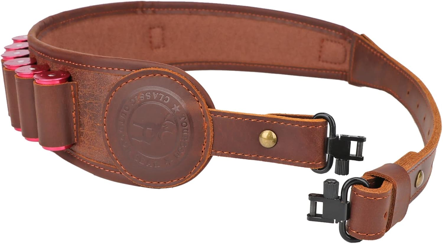 Tourbon Shotgun 12 Gauge Ammo Shell Holder Bandolier Gun Shoulder Strap Sling (Swivels Type 1)