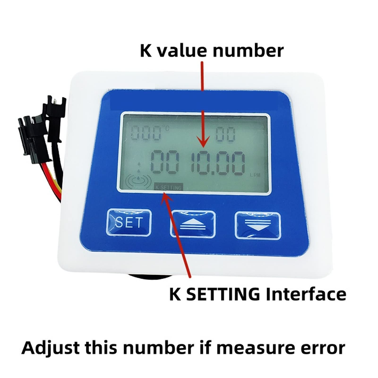 Medidor De Flujo Agua Con Pantalla LCD Digital, Total 3/8 Y Quot1/4 Trabajo Batería Turbina Quot Rendimiento Estable(1-4 quick fit)