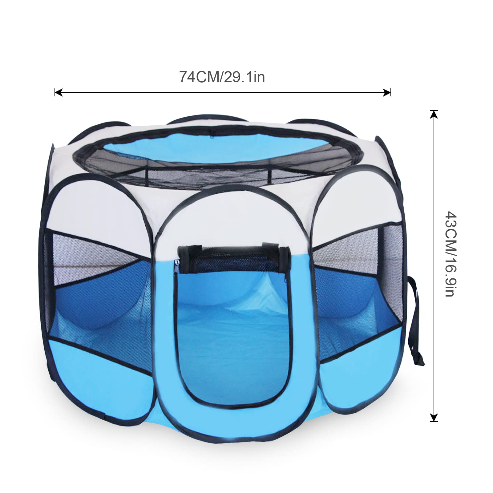 Corralito portátil plegable para mascotas, para gatos, perros, malla de PVC, viajes, camping, uso en interiores, ejercicio, caseta, parque infantil, funda de transporte