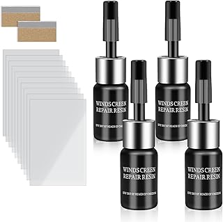 4 Stück Windshield Repair, Teinschlag Reparaturset Windschutzscheibe, Glasreparaturlösung, Geeignet Behebt von Autoglas
