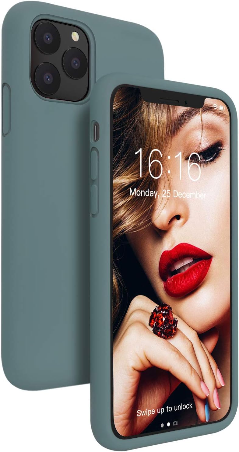 JASBON iPhone 11 Pro Max Case,Silicone Shockproof Phone Case Gel Rubber Drop Protection 6.5 inch Cover for iPhone 11 Pro Max 2019-Pine Green