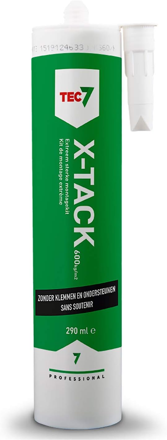 Tec7 X-Tack/Strong Mounting Adhesive White 310 ml 1-Component Elastic, Extremely High Initial Adhesion, Vibration and Shock Resistant