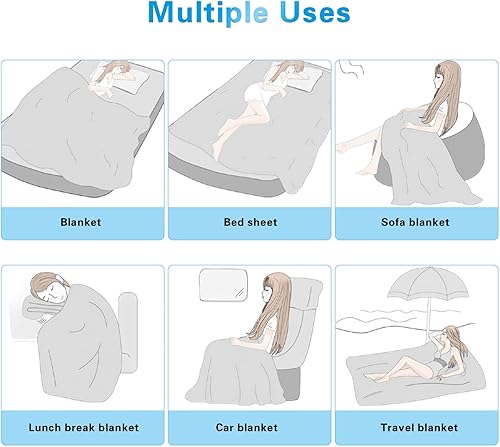 Miniatura 138 de AmyHomie Manta refrescante para niños, manta de verano suave y cómoda para personas que duermen con calor, niñas y niños (1 a 12 años), nube rosa