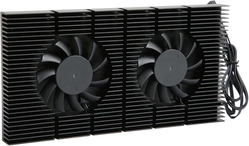 GOWENIC Radiador de memoria con placa posterior GPU, disipador térmico de aleación de aluminio con ventilador de refrigeración de 4 pines y almohadilla térmica para tarjeta gráfica RTX3090 3080 3070