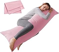 Vista 14 de ELNIDO QUEEN Almohada corporal con funda de almohada - Almohada de cama larga suave para adultos - Relleno de almohada de cuerpo completo Negro