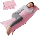 Travesseiro de Apoio Lombar para Amamentação ELNIDO QUEEN Travesseiros de corpo inteiro com fronha - Almofada de cama grande ultra macia para adultos