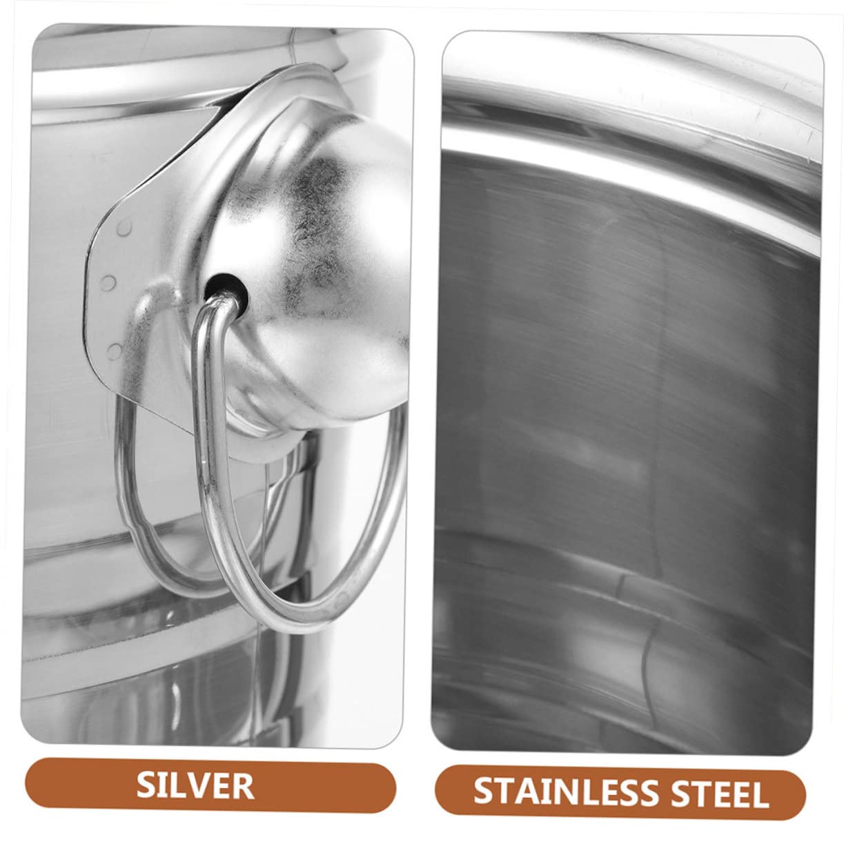 COLLBATH Secchiello Portaghiaccio Doppio Manico 7l in Acciaio Inox Argent