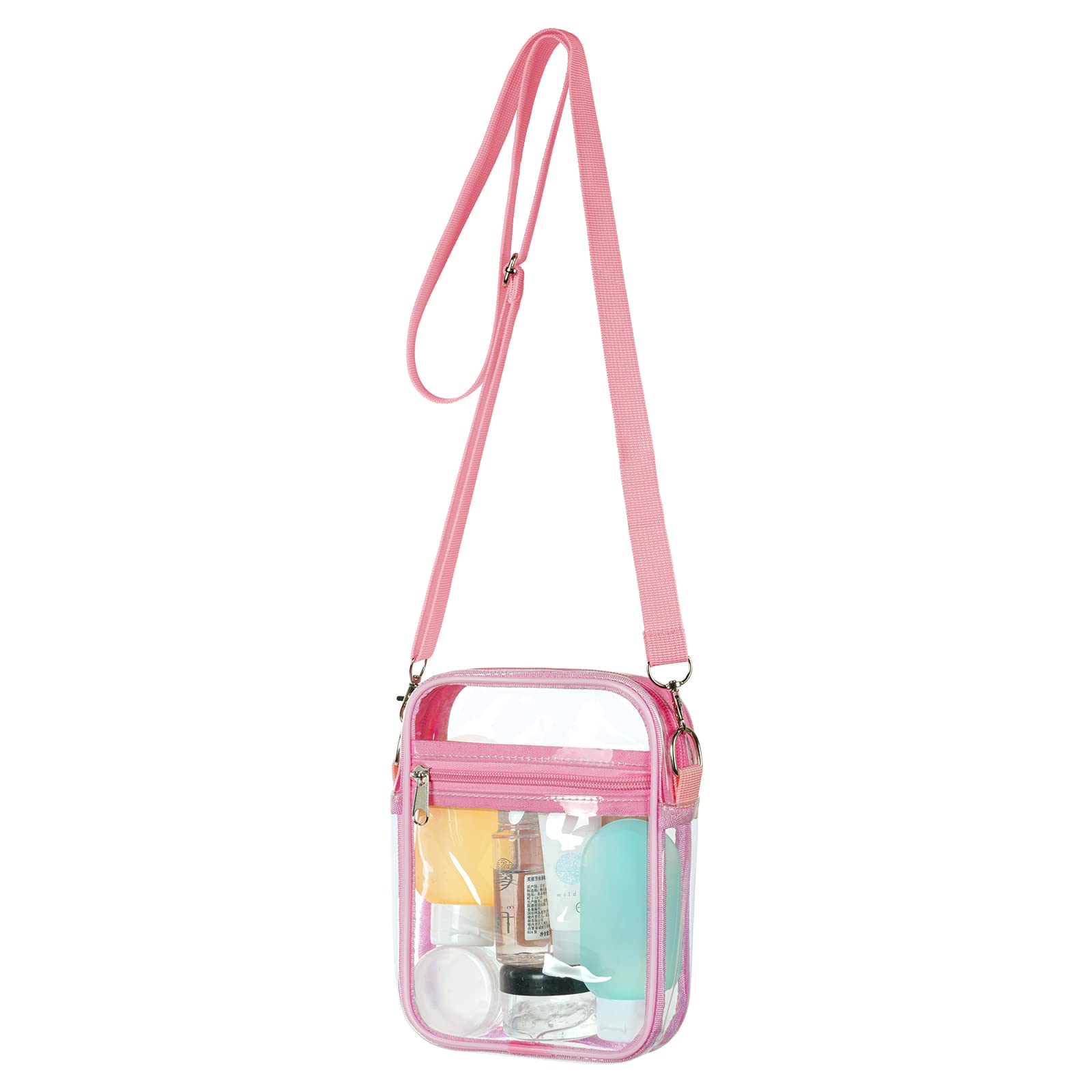 Aucuu Clear Crossbody Bag Stadium Approved Clear Purse Bag With Adjustable Shoulder Strap Messenger Bags