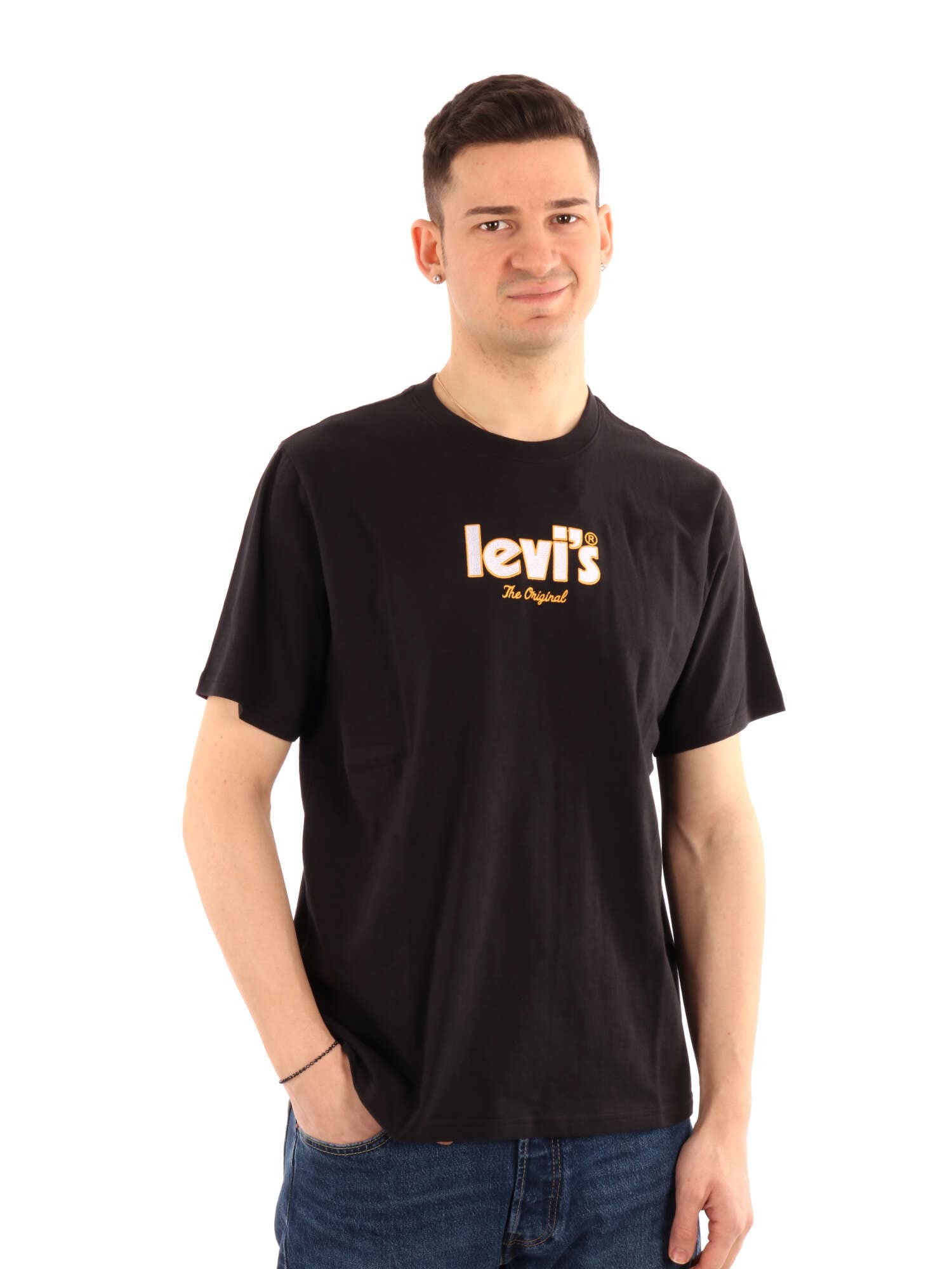 Levi's Ss Relaxed Fit Tee, Hombre, Holiday Poster Caviar, S