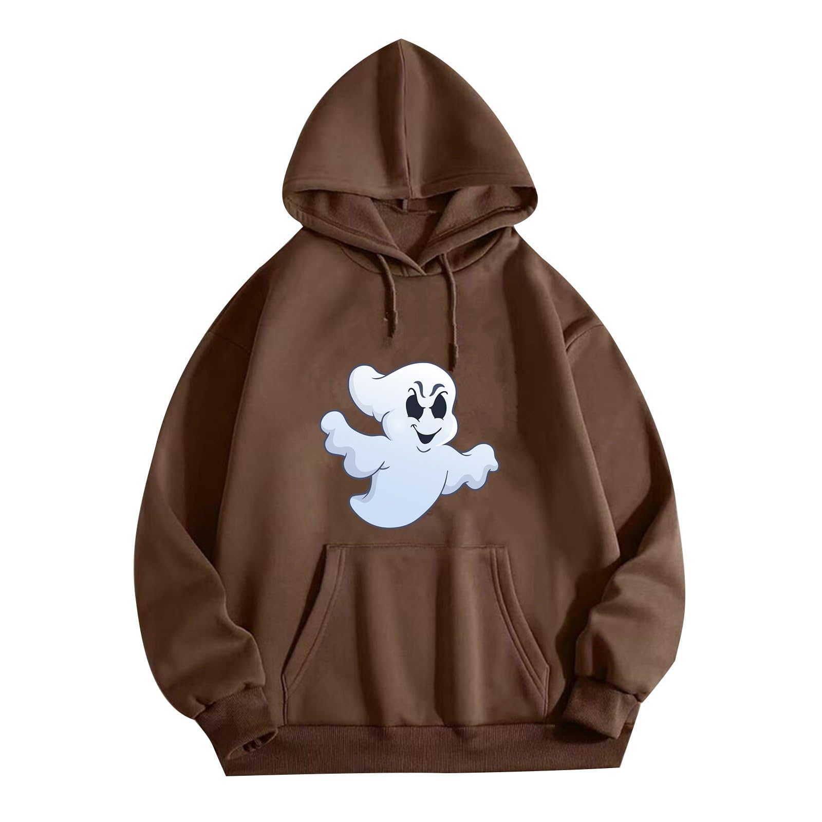 BZPIZ Women's Sweatshirt Pullover Halloween Drawstring Drop Shoulder Hoodies Fall Fashion Outfit Long Sleeve Teen Girl Tops