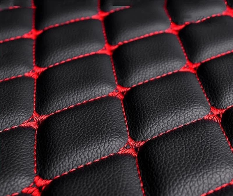 Tapis de coffre pour Porsche Cayenne et Macan en cuir étanche noir et rouge