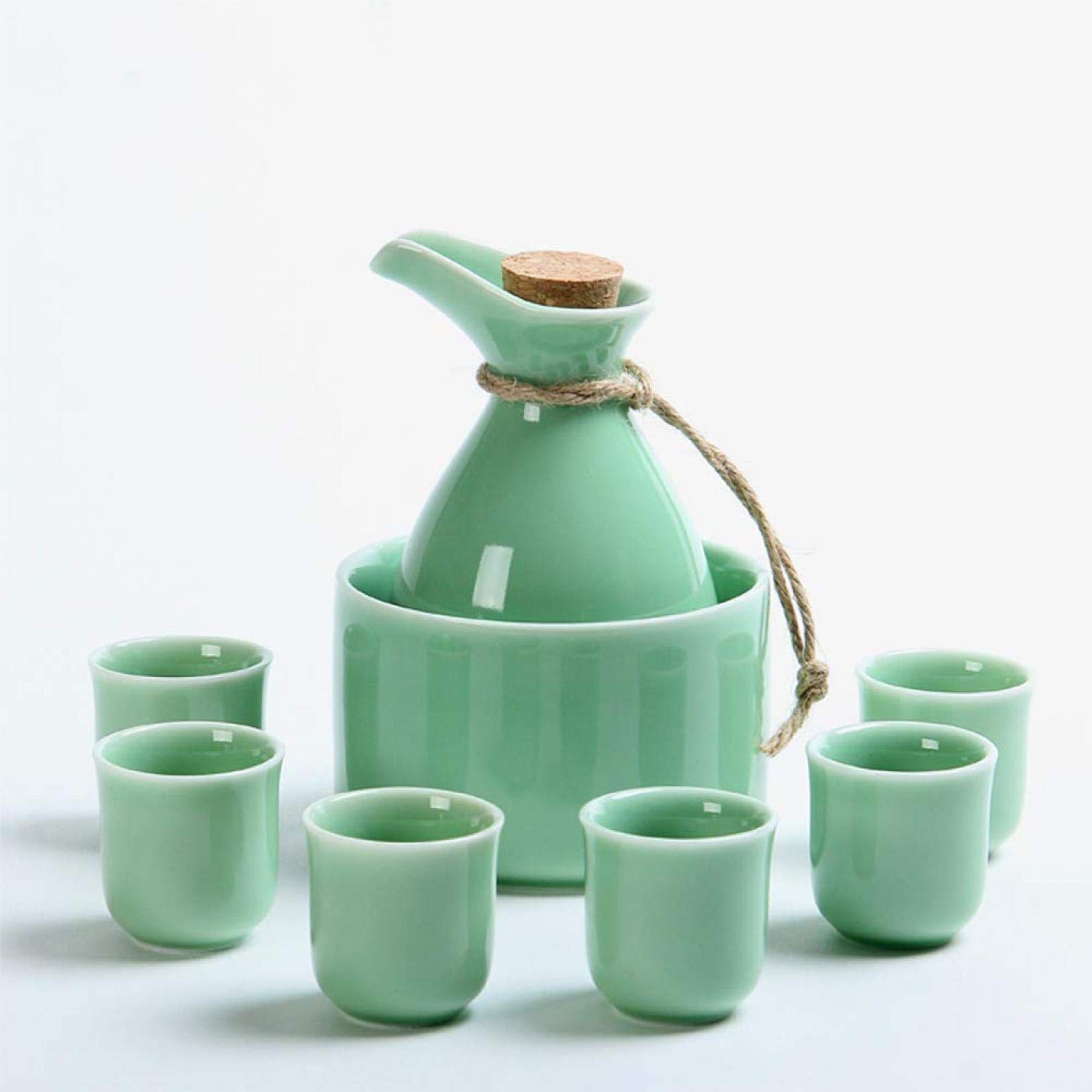 Juego de sake con tazas y calentador para mantener tu bebida siempre caliente