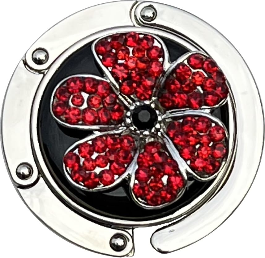 FURE Table Purse/Bag Hanger with Flower Motif (Red) for Women