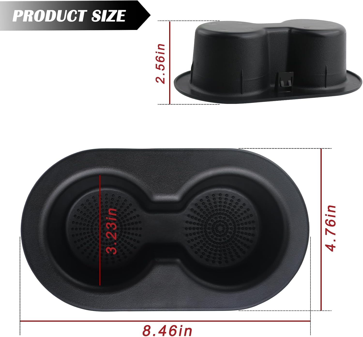 Rear Seat Cup Holder,Compatible with 2005-2011 Dodge DAKOTA/2002-2019 Dodge Ram 1500 2500 3500 4500 5500 Replaces 5HD65DX9AC Back Dual Drink Cupholder