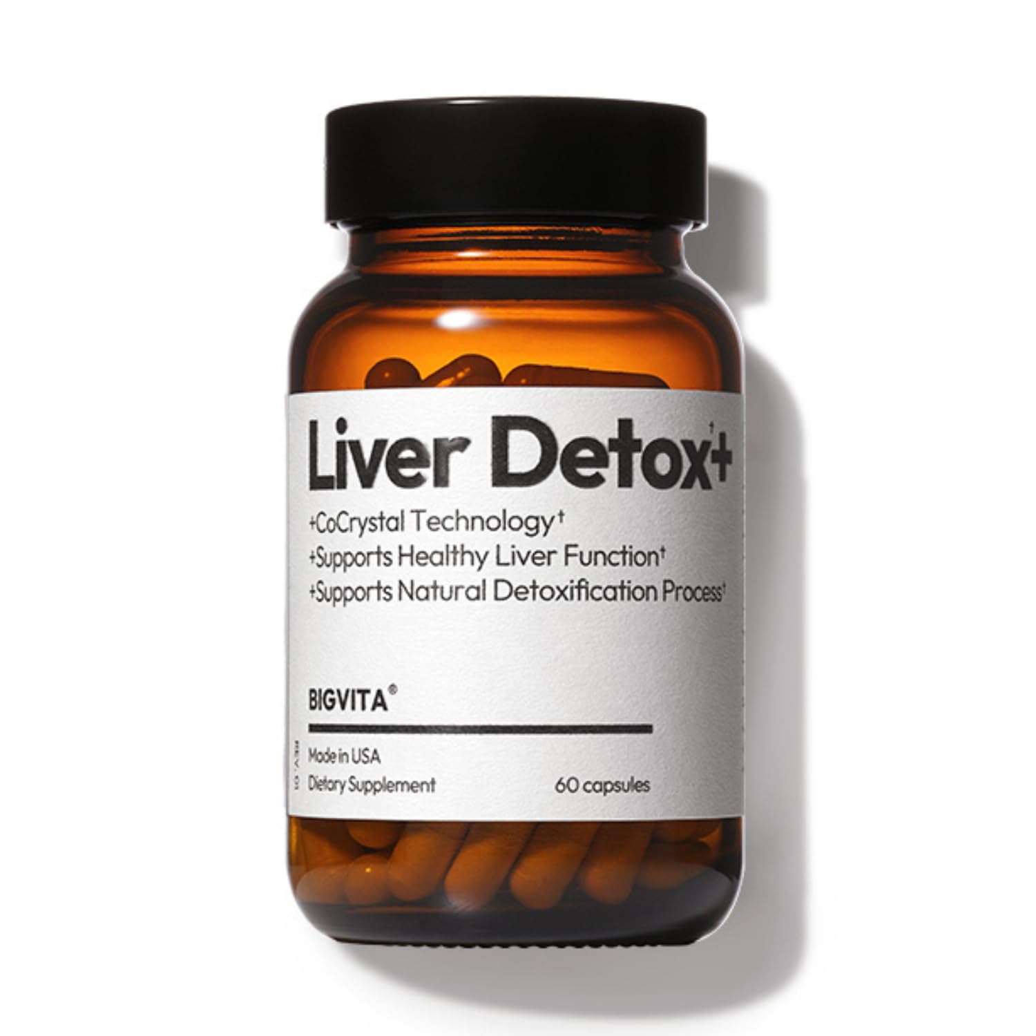 BIGVITA Suplemento fitoterápico de cardo-mariano com glutationa reduzida 200 mg, cúrcuma, selênio e silibina Cocrysta™ – 60 cápsulas