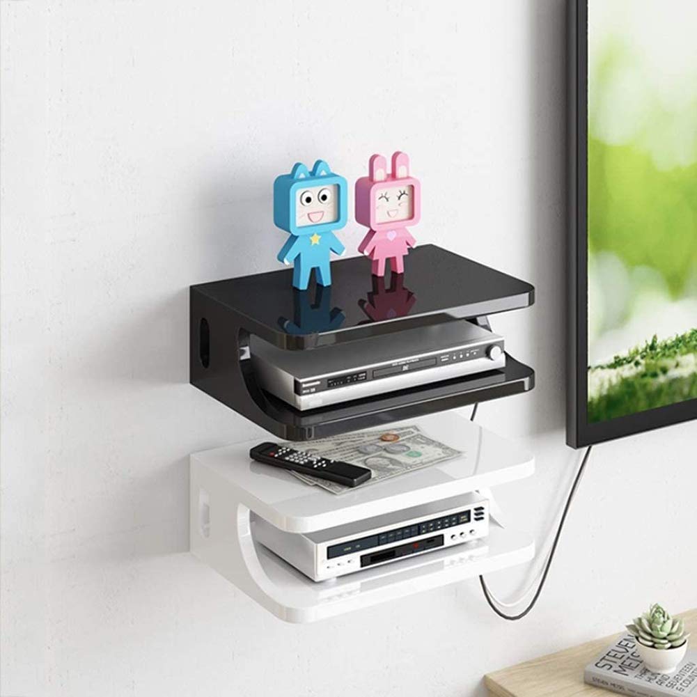 Gabinete de TV Soporte Flotante montado en la Pared para enrutador WiFi Set Top Box Altavoz Dispositivo de transmisión Consola de Juegos Soporte de TV montado en la Pared para Ahorrar Espacio Decora