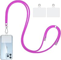 Vista 8 de Cordón cruzado para teléfono celular, cordones universales para teléfono con 2 parches transparentes compatibles con la mayoría de teléfonos (negro)