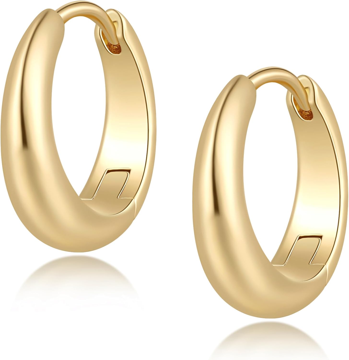 ESSIE ODILA 14K Gold Hoop Earrings for Women 14K Gold Earrings for Women Gold Hoop Earring for Womens Hoops Understated Elegant Hoops Earring for Womens 13/18/22mm