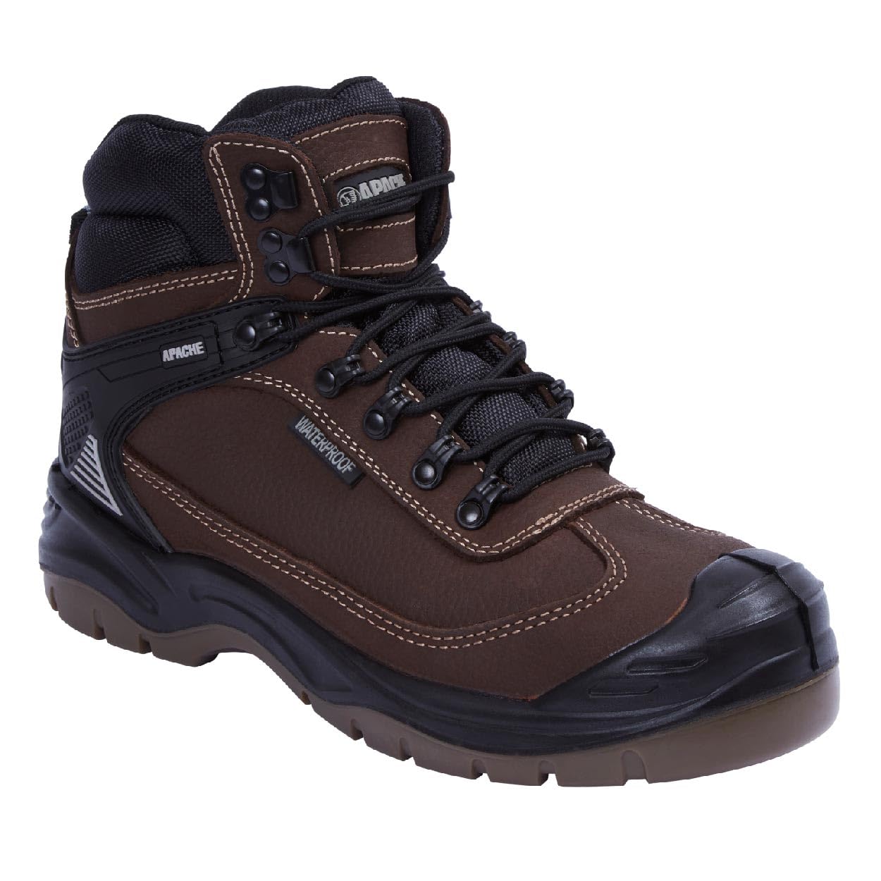 Apache RANGER Waterproof Safety Hiker Boots Brown Size 12