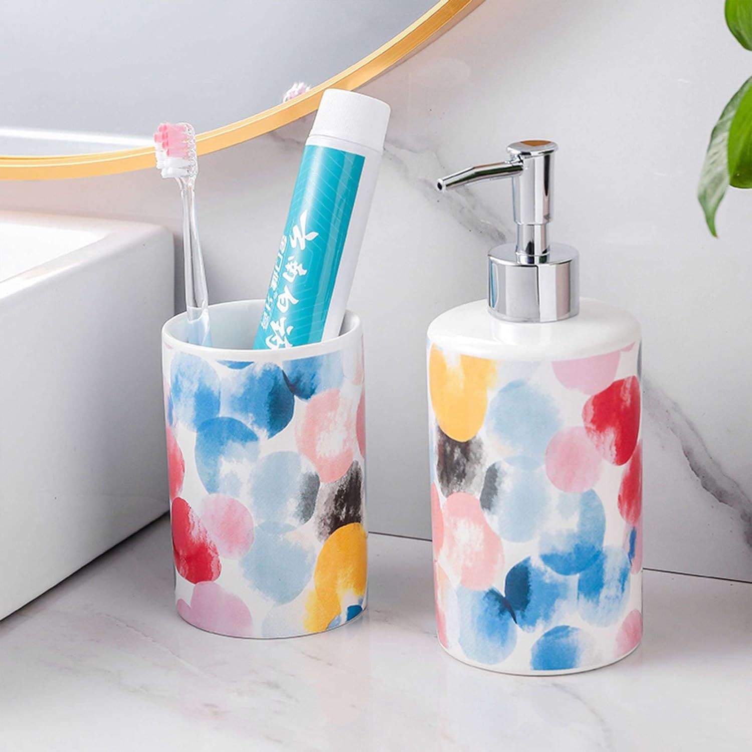 Dozownik mydła, Kolorowy uchwyt na szczotkę Środek do czyszczenia-Kolorowy-Uchwyt(Mouthwash Cup)