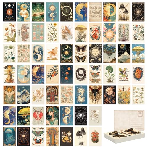 Tlenpo 64 Pcs Vintage Postcard Set, Art Post Cards for