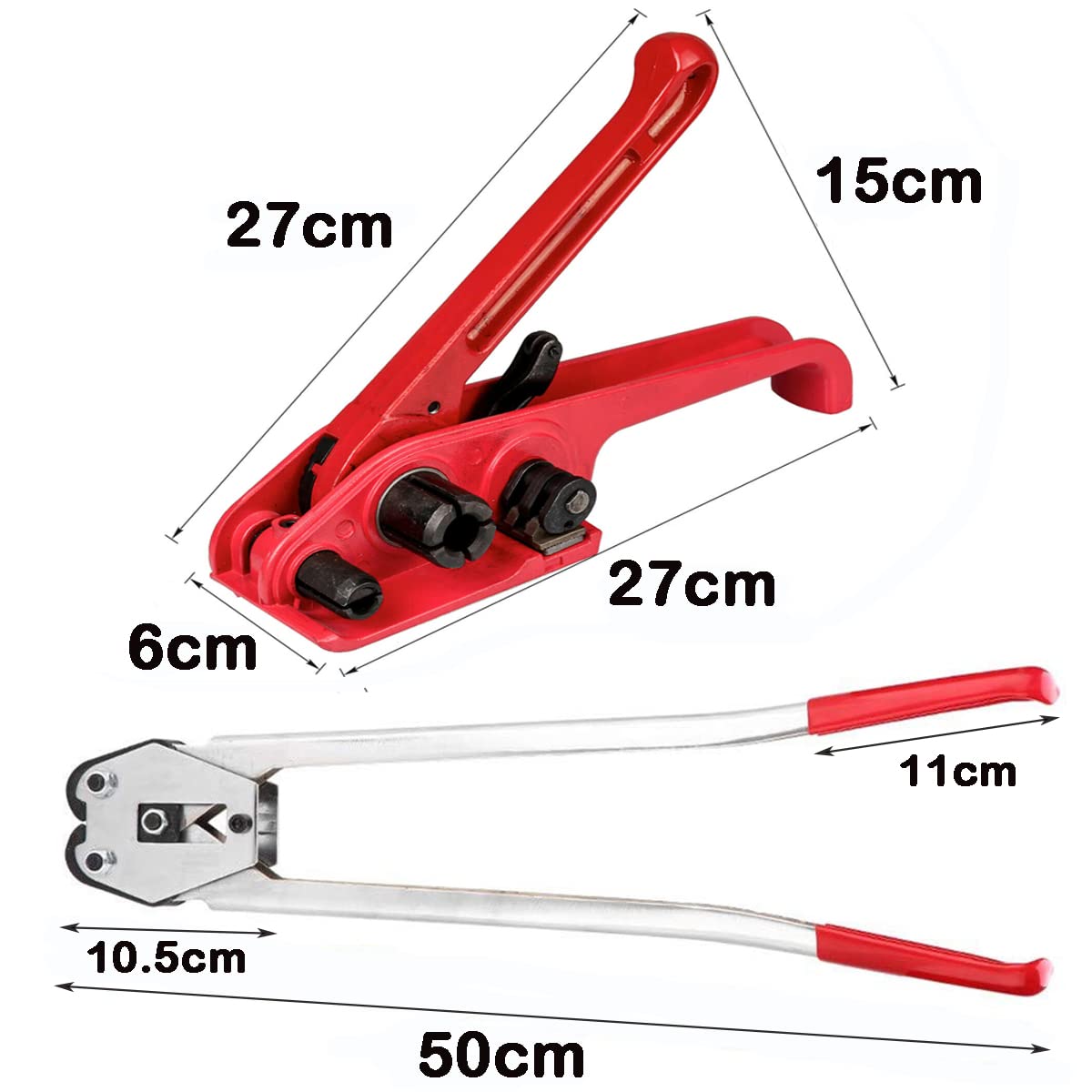 Manuelles Umreifungsset, Verpackungs-Umreifungsband-Set, Poly-Paletten-Umreifungsset, manuelles Umreifungswerkzeug-Set, inklusive Umreifungszange, Spanner, 1200m Umreifungsset, 1000 Clips