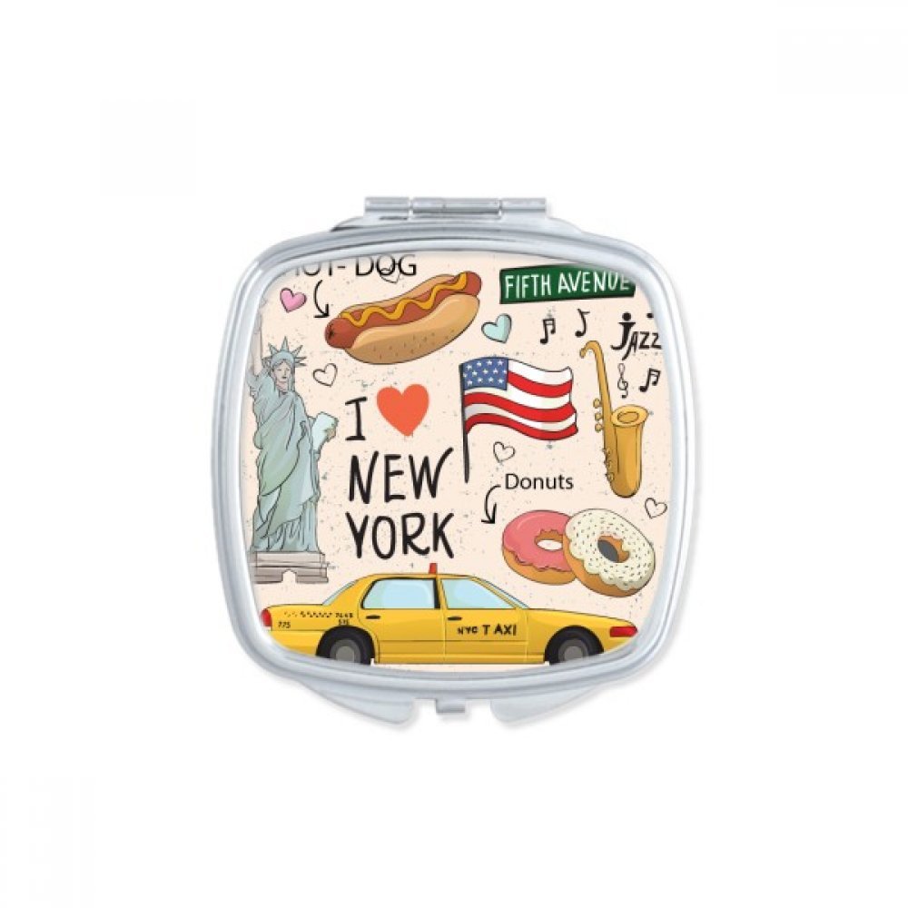 Miroir de poche mignon idée cadeau original pour anniversaire ou fêtes avec design New York