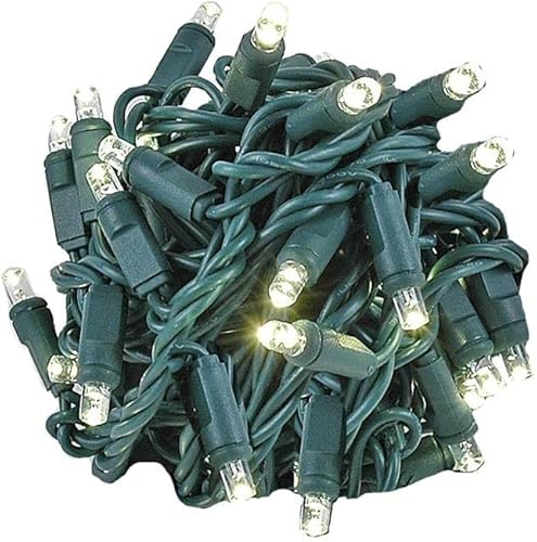 Miniatura 7 de Novelty Lights 50 luces LED de Navidad blancas cálidas de 25 pies para exterioresinteriores, 6 pulgadas de espaciado, cadena de luces de alambre