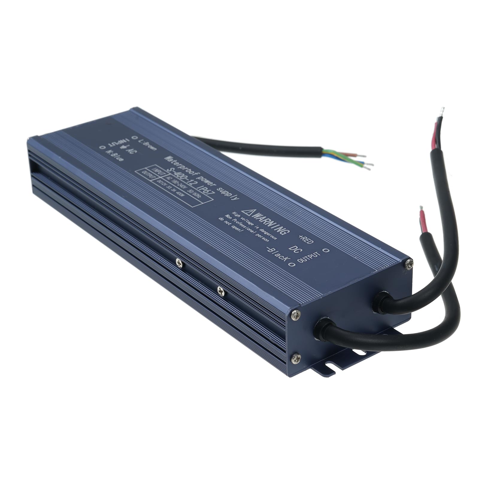 GLOGLOW Transformadores de bajo Voltaje Transformador de Conmutación CA 180 V 240 V a CC 12 400 W con Protección para Tira de Luz LED para Exteriores Letrero Caja de Luz Uso IP67 Fuente de (400W)