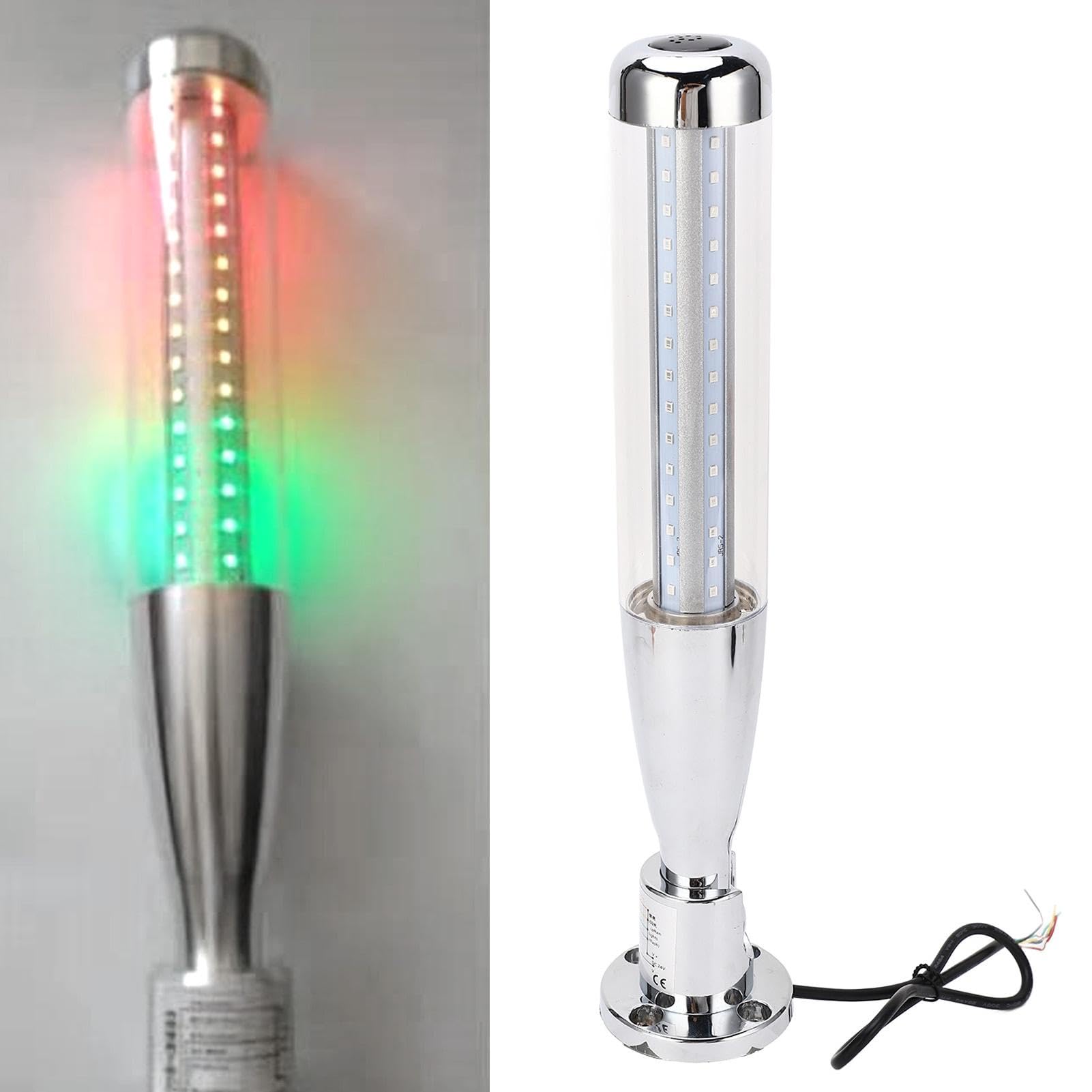 Luci di Segnalazione Industriali a Led 3 Colori, Lampada di Avvertimento A Torre Lampeggiante A 24V CC (Rosso/Giallo/Verde), Colonna Industriale Andon, Con Cicalino, per CNC e Macchine Utensili
