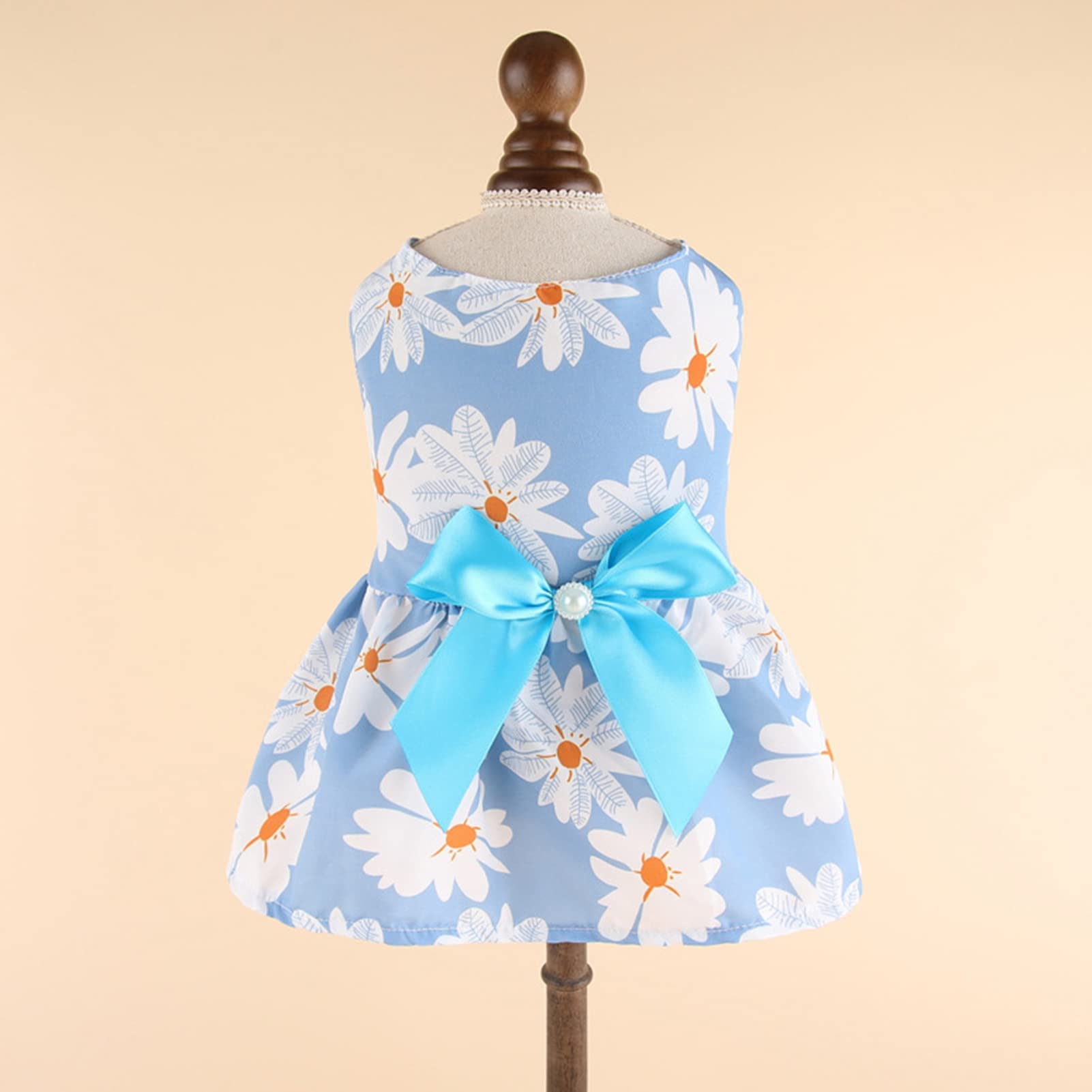 Luojuny Christmas Holiday Dog Dress, Valentine's Day Dog Skirts Bowknot, Vibrant Color Dog Princess Cosplay Costume, Mommy Puppy Shirt Skirt Doggie Dresses Pet Clothes Apparel for Dogs & Cats Light B