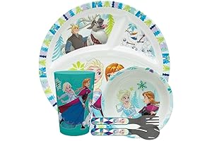 Zak Designs Disney Frozen Kids' 5-Piece Dinnerware Set: Enchanting Dining for Little Ones