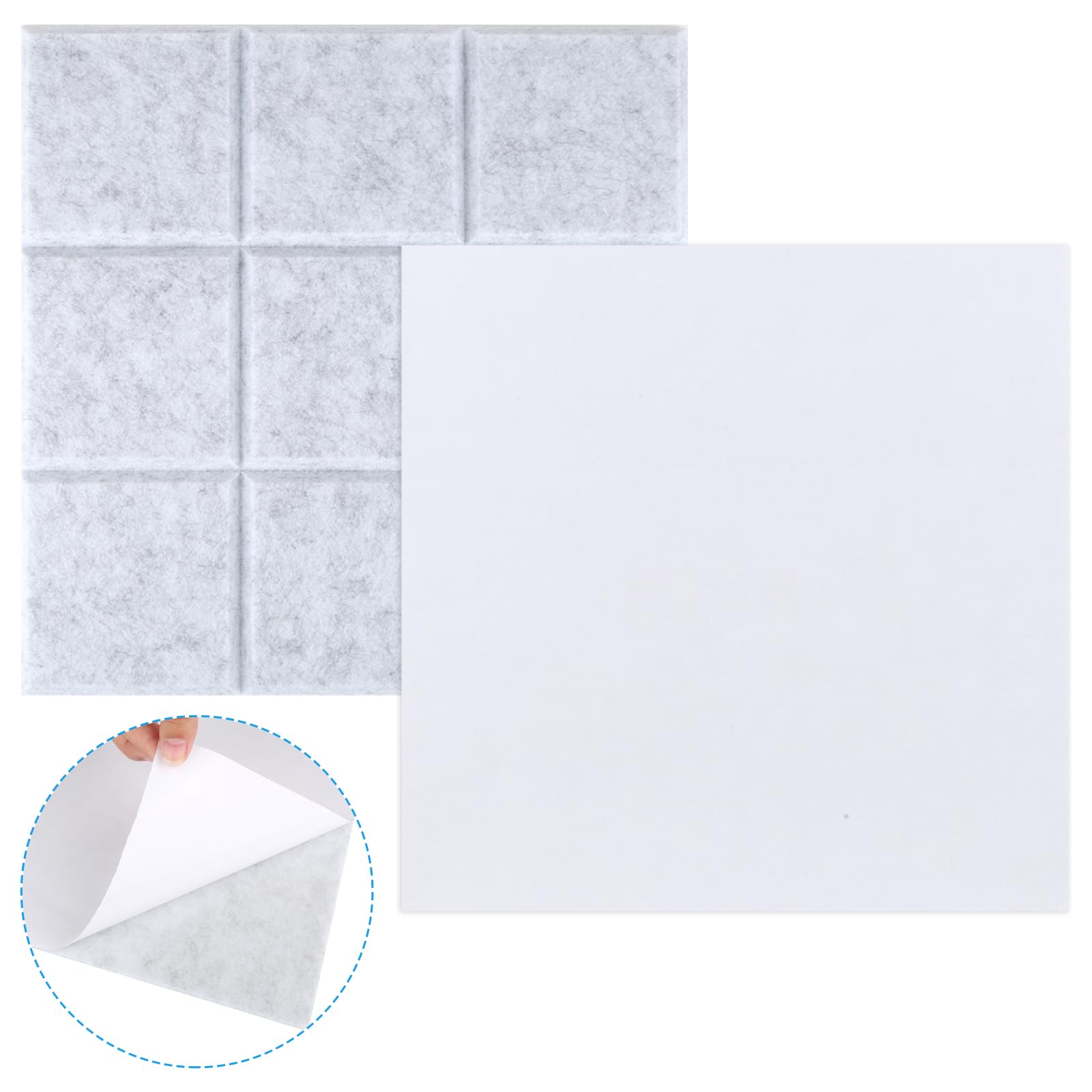 Bacheca in feltro, confezione da 7 lavagne grandi in feltro, autoadesive, bacheche 30 x 30 cm con 50 puntine, bacheca, bacheca in feltro, decorazione da parete in sughero per ufficio, cucina, s