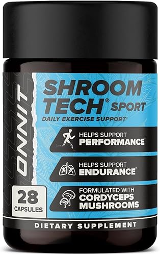 Miniatura 3 de ONNIT Shroom Tech Sport - Cápsulas de apoyo diario para ejercicio, suplemento preentrenamiento con hongos Cordyceps, suplemento dietético sin