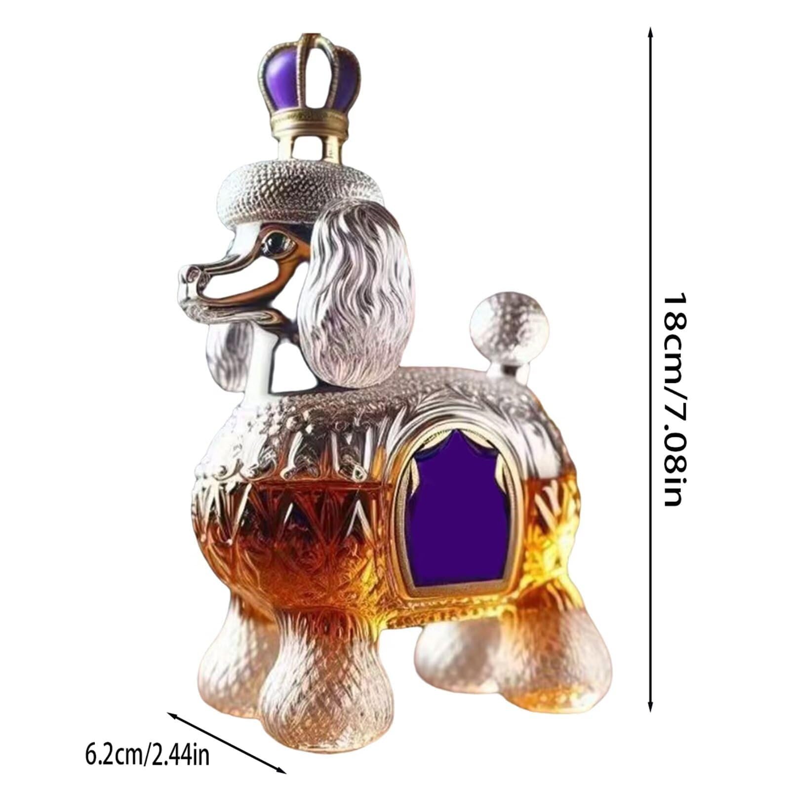 300ML Decantador Whisky Arte Escultura - Decantador De Whisky De Cristal Original, Botella De Vino Con Forma De Caniche En 3D, Regalo Decorativo Con Arte Canino, Divertida Jarra De Vino Vacía