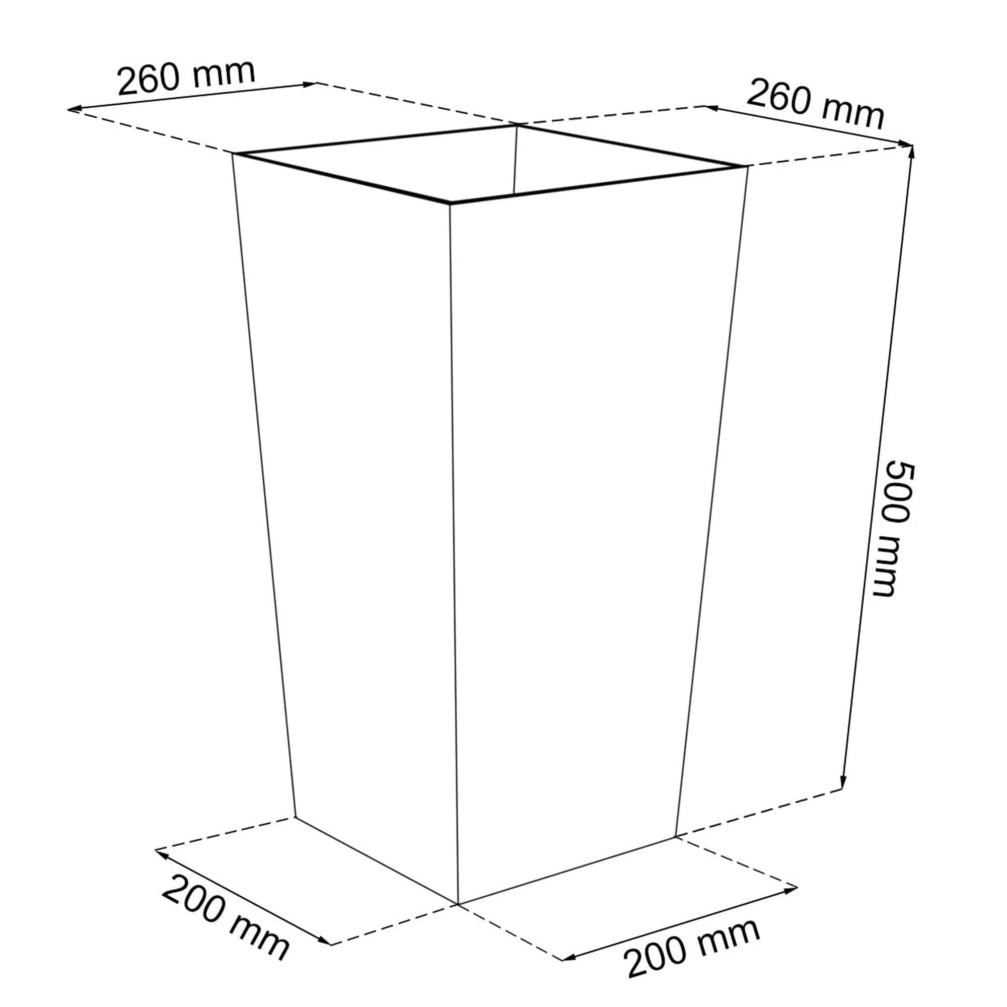 Prosperplast Macetero Urbi 50 cm Alto plástico Fower Pot con Interior Liner, 7 Colores, Antracita, 50 cm