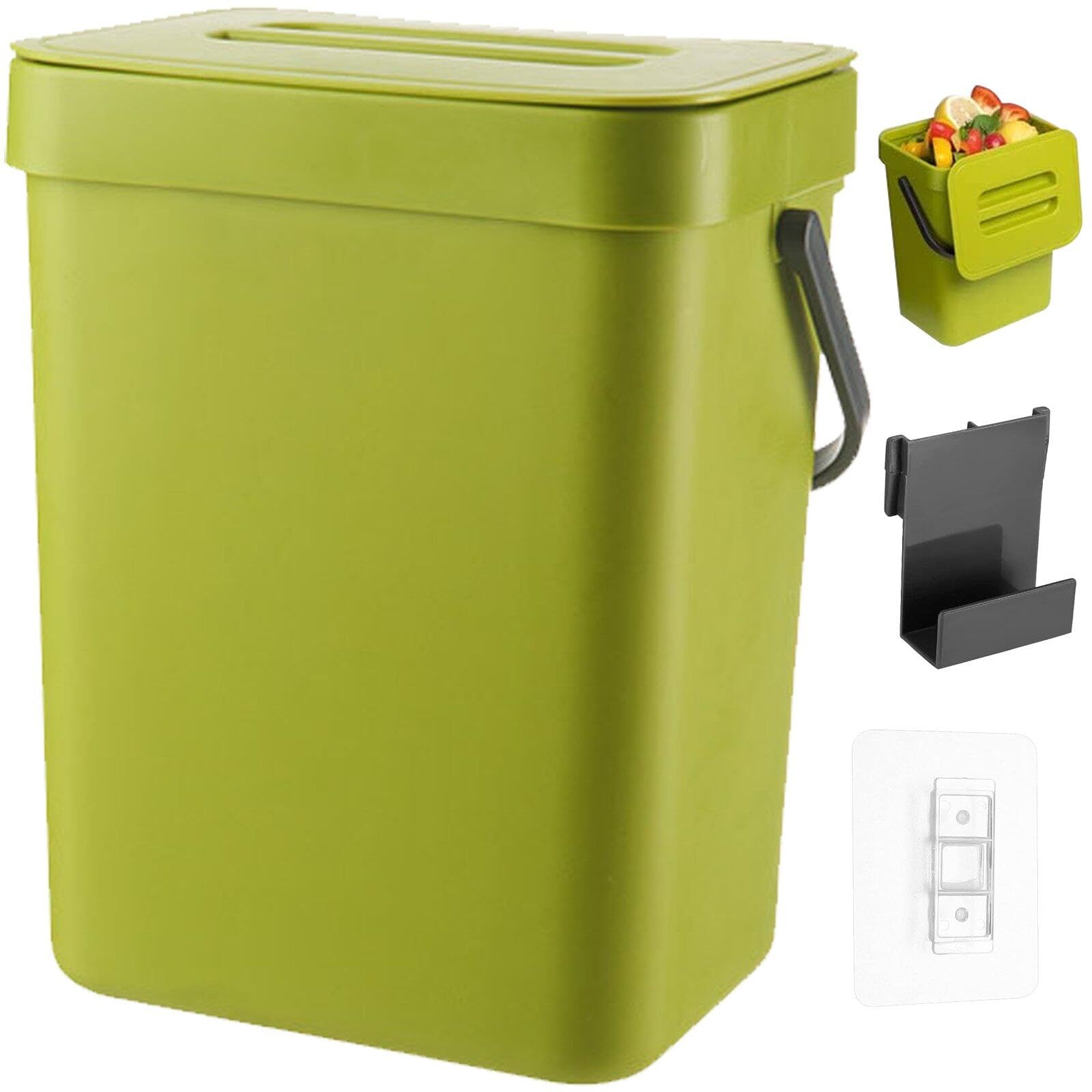 Poubelle pour cuisine suspendue 5L au design épuré et plastique durable