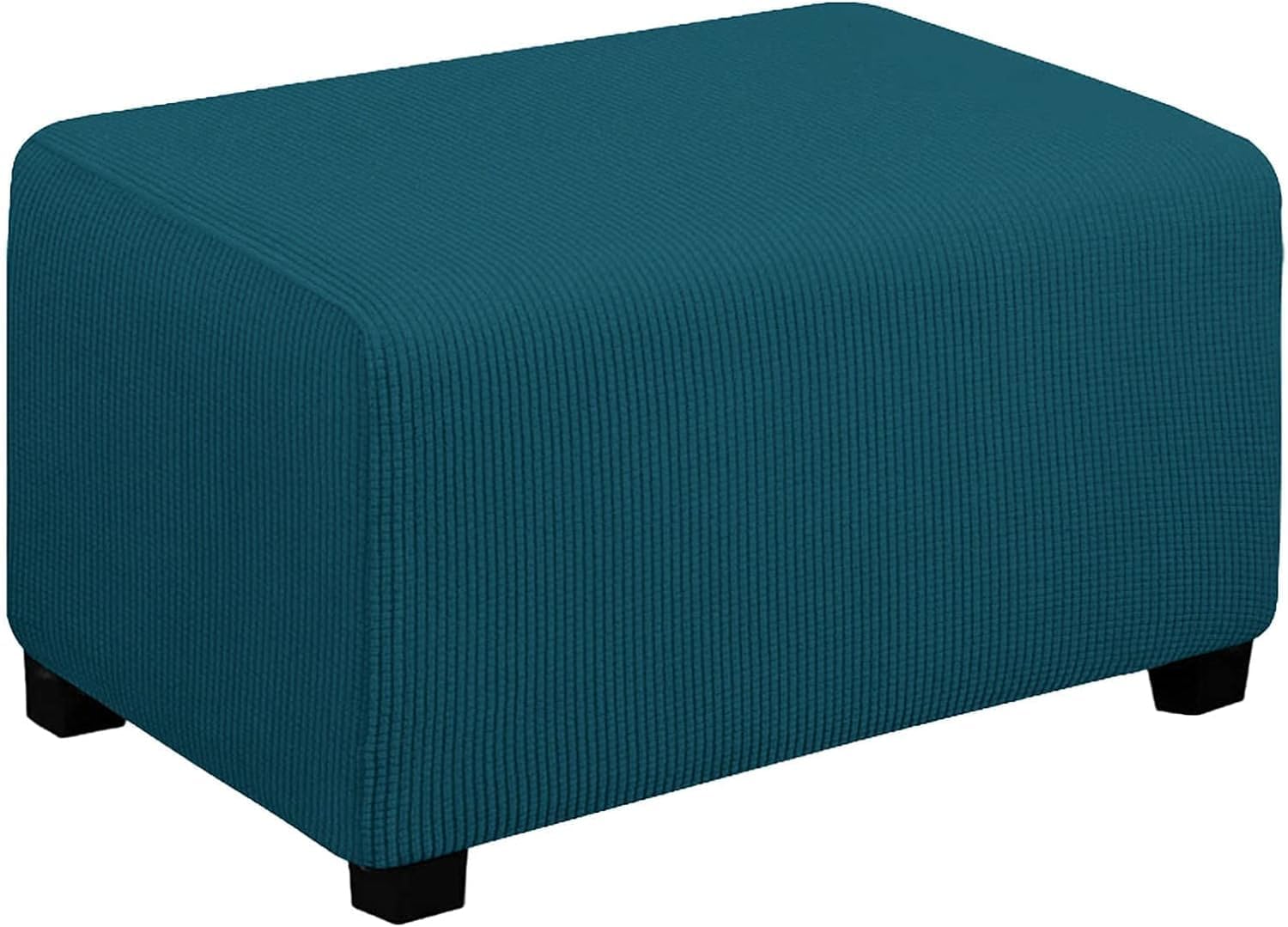 Konsilsa Rectangular Jacquard Ottoman Slipcover with Elastic Bottom, Stretch Storage Footstool Protector Cover for Living Room (Color : G, Size : X Large)