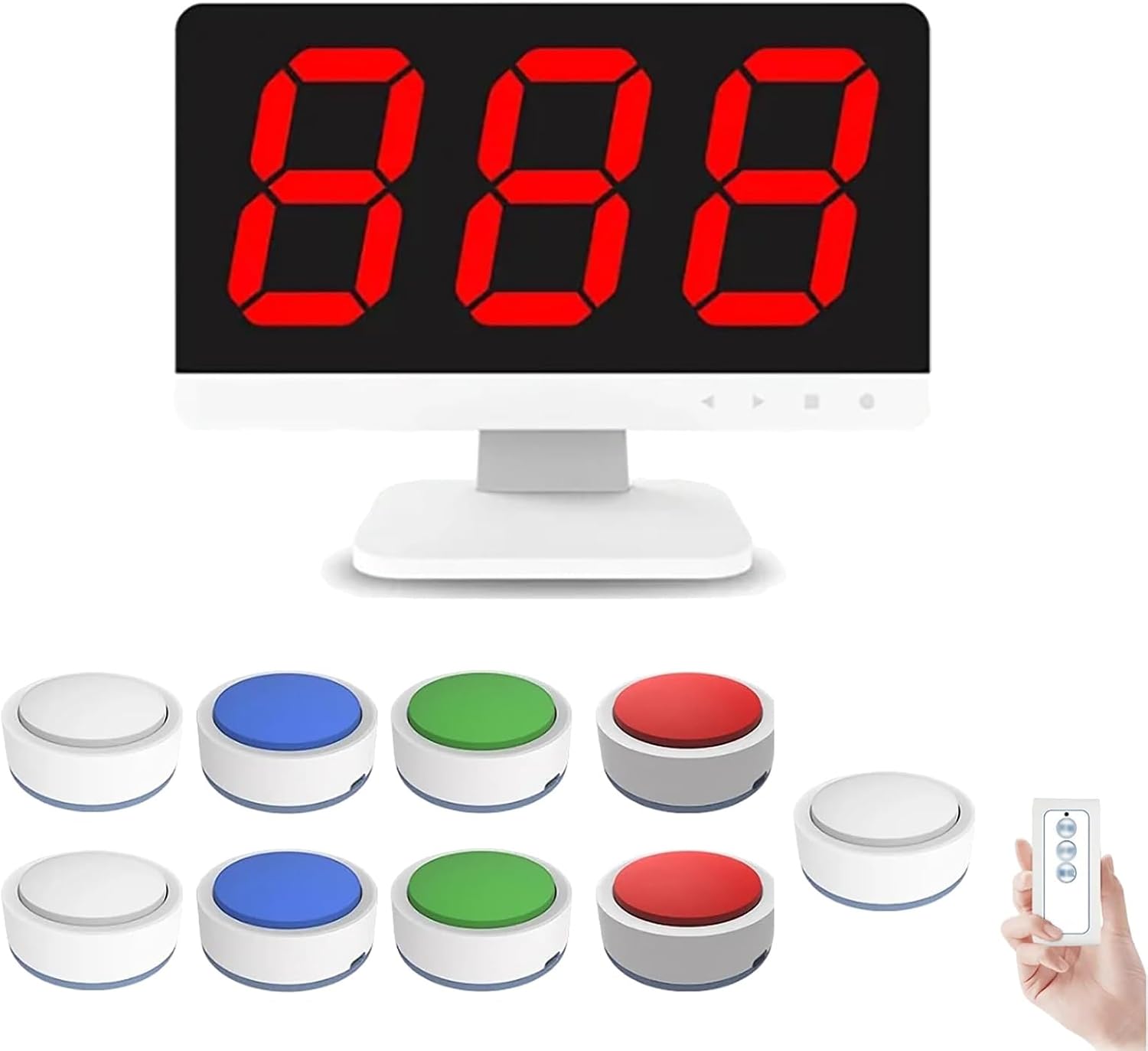 Wireless Quiz Game Equipment, Game Answer Buzzer Set, with 3-16 Answer Buzzer Button, Smart Downloader,for School Contest (9 Groups)