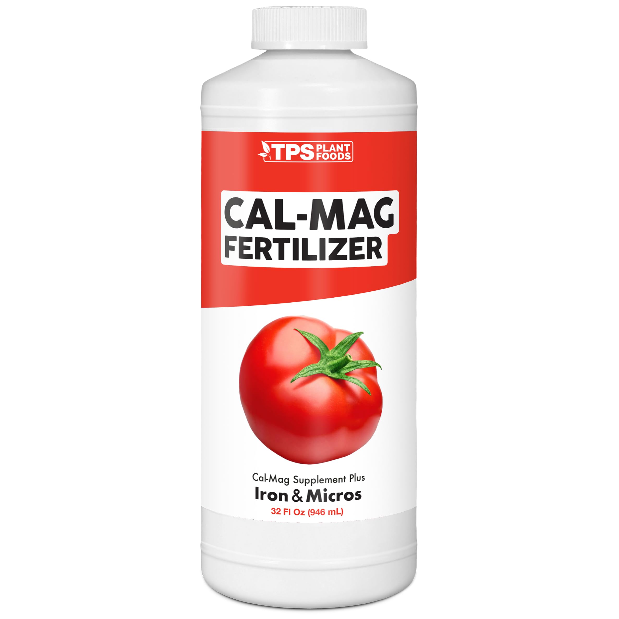 TPS NUTRIENTS Cal-Mag for Plants Plus Iron and Micros, Calcium and Magnesium, Prevent Common Deficiencies, 2-0-0 CalMag Liquid Plant Fertilizer 32 oz (1 Quart), GARDCALMAG1Q