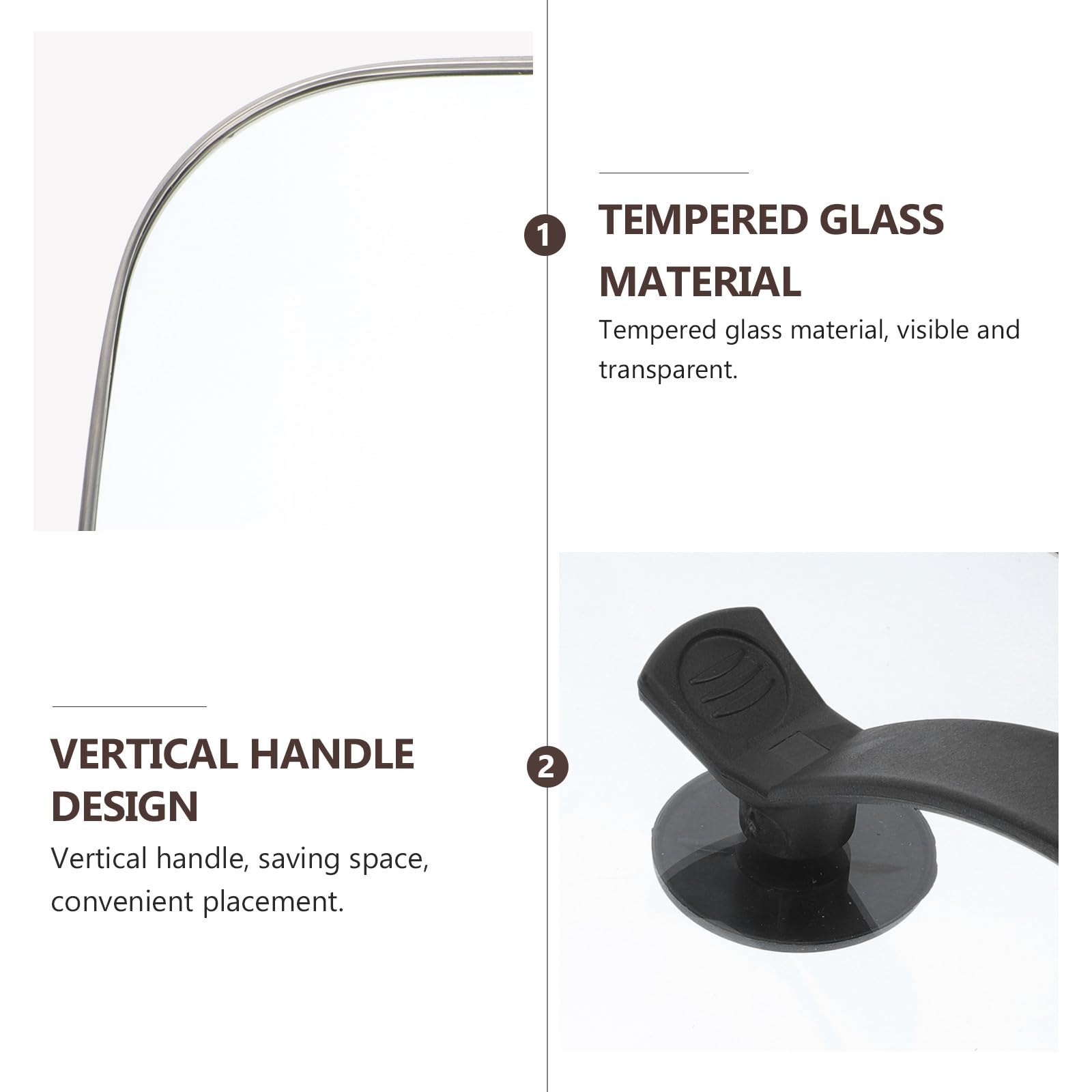 SHINEOFI Couvercle Carré en Verre 30 Cm pour Poêle Électrique Multifonction, Résistant la Chaleur, Accessoire Cuisine Pratique pour Usage Domestique