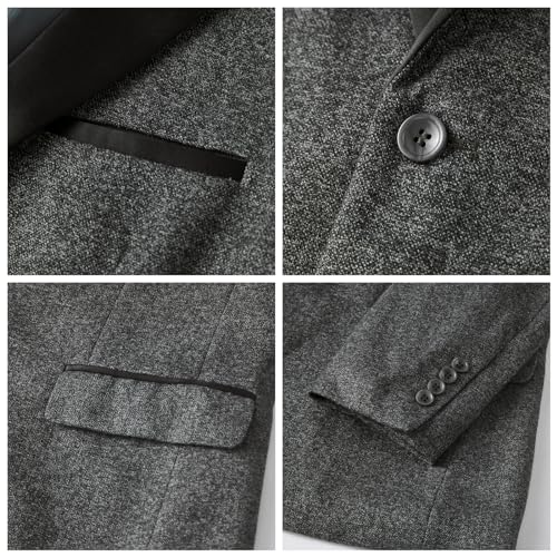 Image of WEEN CHARM Men's Slim Fit 3 Piece Tuxedo Suit One Button Shawl Lapel Blazer Jacket Vest Pants Set