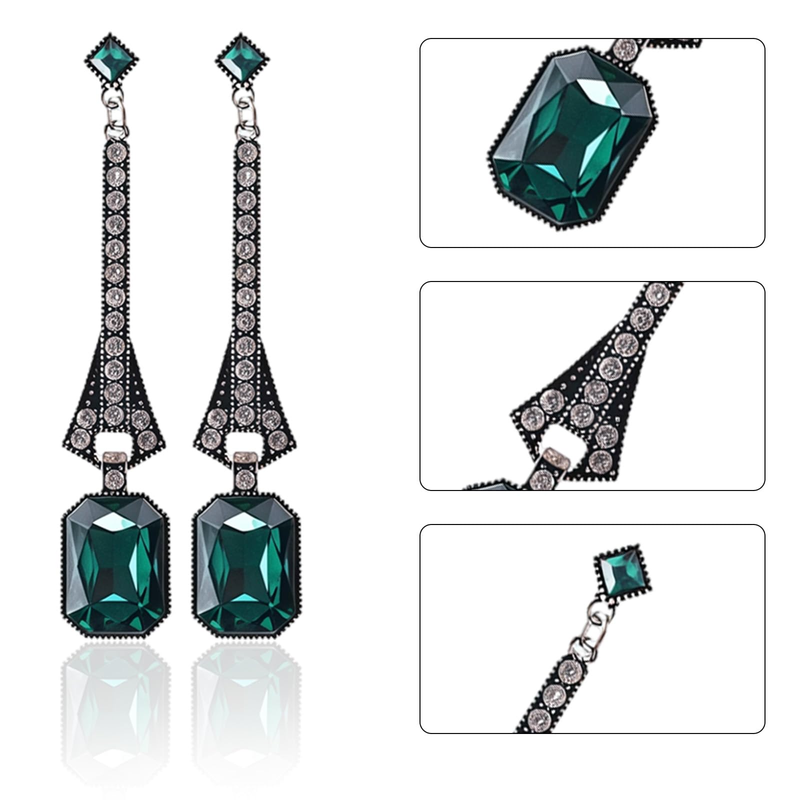 AWAVM 1920 Accessories Set,Roaring 20's Theme Flapper Costume,Gatsby Accessories Set,Fashion Vintage Headband,Necklace Earrings,Long Gloves,bracelet Holder For Women - Image 3